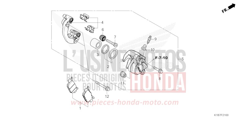 HINTERRAD-BREMSSATTEL von Forza 350 MAT CYNOS GRAY METALLIC (NH312) von 2021